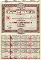 Titre De 1929 - Coloniale Des Mines - - Afrique