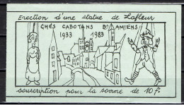 " Chés Cabotans D'Amiens " / 1983 / Bon De Souscription Pour L'érection D'une Statue De Lafleur - Puppets