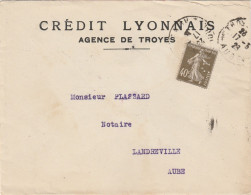 FRANCE - PERFORES  N°193 SEMEUSE CREDIT LYONNAIS - Brieven En Documenten