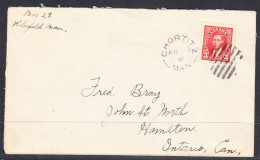 Canada Cover, Chortitz Manitoba, Feb 5 1941, A1 Broken Circle Postmark, - Briefe U. Dokumente