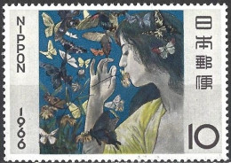 Japan 1966 - Mi 927 - YT 835 ( Butterflies, Painting By Fujishima Takeji ) - Used Stamps