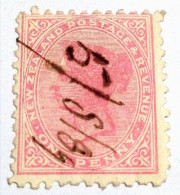 NEW ZEALAND 1882,1900, VICTORIA, Sc #61, VF, Pin Cancel. - Oblitérés