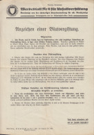 EISENBAHN Merkblatt Nr. 6 Zur Unfallverhütung: Blutvergiftung, Verhalten Bei Verletzungen, 1938 - Ferrocarril