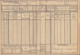 EISENBAHN Formular: Lokomotivdienstzettel, 1938 - Ferrocarril
