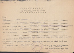 EISENBAHN Bescheinigung Zur Bahnbenutzung In Der Besatzungszone, Von M.-Gladbach Nach Köln, 4.12.1945 - Ferrocarril