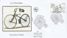 2011 " LE VELOCIPEDE : BICYCLETTE A CHAINES " Sur Enveloppe 1er Jour. N° YT 4559. Parfait état. FDC à Saisir !!! - Cycling