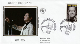 2011 " SERGE REGGIANI " Sur Enveloppe 1er Jour Sur Soie N° YT 4607. Parfait état. FDC à Saisir !!! - Singers