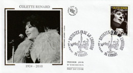 2011 " COLETTE RENARD " Sur Enveloppe 1er Jour Sur Soie N° YT 4605. Parfait état. FDC à Saisir !!! - Sänger