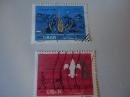 LIBAN  LEBANON   USED   STAMPS  2 SCOUTING - Lebanon