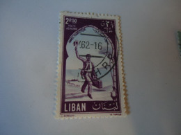 LIBAN  LEBANON   USED   STAMPS  VISITOR  WITH POSTMARK  1962 - Libanon