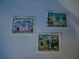 LIBAN  LEBANON   USED   STAMPS  3 LANDSCAPES - Libanon