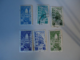 LIBAN  LEBANON  USED  STAMPS  6 LANDSCAPES 1953 AND 1954 - Libanon