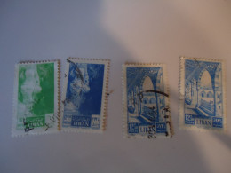 LIBAN  LEBANON  USED  STAMPS  4 LANDSCAPES 1955 AND 1954 - Libanon