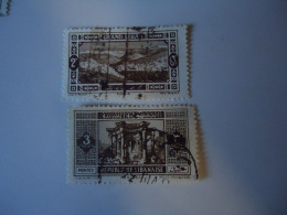 LIBAN  LEBANON   USED  STAMPS  2 MONUMENTS 1936-1937 - Lebanon