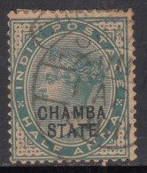 ½a  Used Chamba, SG1 QV Series 1887, British India - Chamba