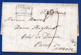 1822: Suisse Par Pontarlier / Lausanne Nach Paris (ad0191) - ...-1845 Prephilately