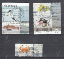 Nederland 2017 Nvph Nr 3550 - 3554 , Mi Nr 3625 - 3629, Noordzee, Van Gent, Poon, Krab, Wier, Schelp Compleet, Met Tab - Used Stamps