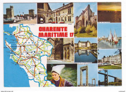 17 Le Département De La Charente Maritime En 11 Vues Et Plan VOIR DOS Et Flamme De VAUX Sur Mer En 1987 - Vaux-sur-Mer