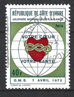 COTE D'IVOIRE. N°332 Oblitéré De 1972. OMS/Coeur. - WHO