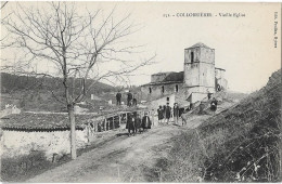 COLLOBRIERES - Vieille Eglise (vue Animée, Groupe De Jeunes Sur Le Chemin) - Collobrieres