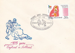 SPORTS, RUGBY, ENGLAND- SCOTLAND FIRST INTERNATIONAL GAME ANNIVERSARY, SPECIAL COVER, 1996, ROMANIA - Rugby