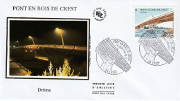 2011 " LE PONT DE BOIS DE CREST " Sur Enveloppe 1er Jour Sur Soie N° YT 4544. Parfait état. FDC à Saisir !!! - Ponti