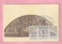 CARTE MAXIMUM - POSTE VATICANE 1974 - VATICAN - LA SCUOLA DI SAN TOMMASO D'AQUINO -  EXCELLENT ETAT - Sonstige & Ohne Zuordnung