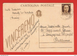 R.S.I.:  I.P.  "VINCEREMO"  -  30 C. BRUNO  -  FILAGRANO  C 98 B - Stamped Stationery