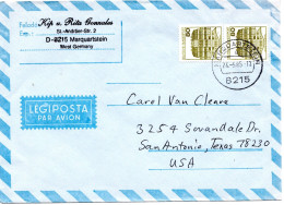 72409 - Bund - 1985 - 2@80Pfg B&S A LpBf MARQUARTSTEIN -> San Antonio, TX (USA) - Cartas & Documentos