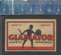 GLADIATOR - OLD  MATCHBOX LABEL SWEDEN - Zündholzschachteletiketten