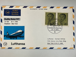 1970 Lufthansa Erstflug Boeing747 Frankfurt-New York - First Flight Covers