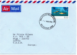 72422 - Australien / AAT - 1990 - $1.10 Garnelen EF A LpBf MELBOURNE -> Lettland - Covers & Documents