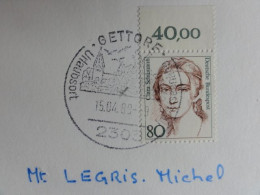 RFA- ALLEMAGNE  - Cachet Manuel De GETTORF - 1989 - Mühlen