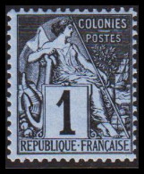 1881-1886. COLONIES FRANCAIS. 1 C COLONIES POSTES. Hinged. - JF537360 - Sonstige & Ohne Zuordnung