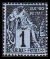 1881-1886. COLONIES FRANCAIS. 1 C COLONIES POSTES. Hinged. - JF537361 - Otros & Sin Clasificación