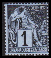 1881-1886. COLONIES FRANCAIS. 1 C COLONIES POSTES. Hinged. - JF537362 - Sonstige & Ohne Zuordnung