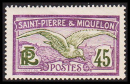 1909-1917. SAINT-PIERRE-MIQUELON. Seagull 45 C. Hinged.  (Michel 84) - JF537376 - Covers & Documents