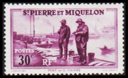 1938. SAINT-PIERRE-MIQUELON. Fishermen 30 C. Hinged.  (Michel 178) - JF537378 - Covers & Documents