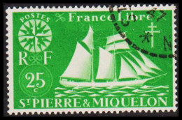 1942. SAINT-PIERRE-MIQUELON. Fisher Boat From Malo 25 C.  - JF537382 - Briefe U. Dokumente