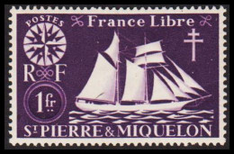 1942. SAINT-PIERRE-MIQUELON. Fisher Boat From Malo 1 Fr. Hinged.  - JF537384 - Briefe U. Dokumente