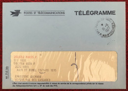 France, Enveloppe Telegramme 19.11.1977 Avec Correspondance - (B3627) - 1961-....