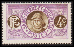 1909-1917. SAINT-PIERRE-MIQUELON. Fisher 4 C. Hinged. (Michel 75) - JF537405 - Briefe U. Dokumente