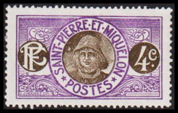 1909-1917. SAINT-PIERRE-MIQUELON. Fisher 4 C. Hinged. (Michel 75) - JF537406 - Brieven En Documenten