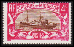 1932. SAINT-PIERRE-MIQUELON. Fishing Boat Jacques Caeur 4 C. Never Hinged.  (Michel 135) - JF537411 - Covers & Documents