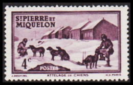 1938. SAINT-PIERRE-MIQUELON. Dog Sledge 4 C. Hinged.  (Michel 172) - JF537416 - Lettres & Documents