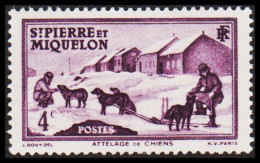 1938. SAINT-PIERRE-MIQUELON. Dog Sledge 4 C. Hinged.  (Michel 172) - JF537417 - Storia Postale