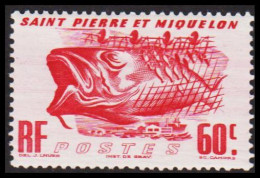 1947. SAINT-PIERRE-MIQUELON. Nature Fish 60 C. Hinged. - JF537420 - Storia Postale