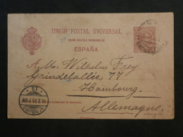 DF16 ESPANA   BELLE CARTE  LETTRE ENTIER  RR 1895 BARCELONA A HAMBURG  GERMANY  +AFF. INTERESSANT++ + - 1850-1931