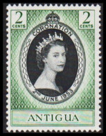 1953. ANTIGUA. Elizabeth Coronation 2 CENTS Hinged. (Michel 100) - JF537425 - 1858-1960 Crown Colony