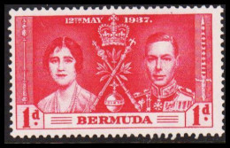 1937. BERMUDA.  Georg VI & Elisabeth.  1 D Hinged. (MICHEL 98) - JF537437 - Bermuda